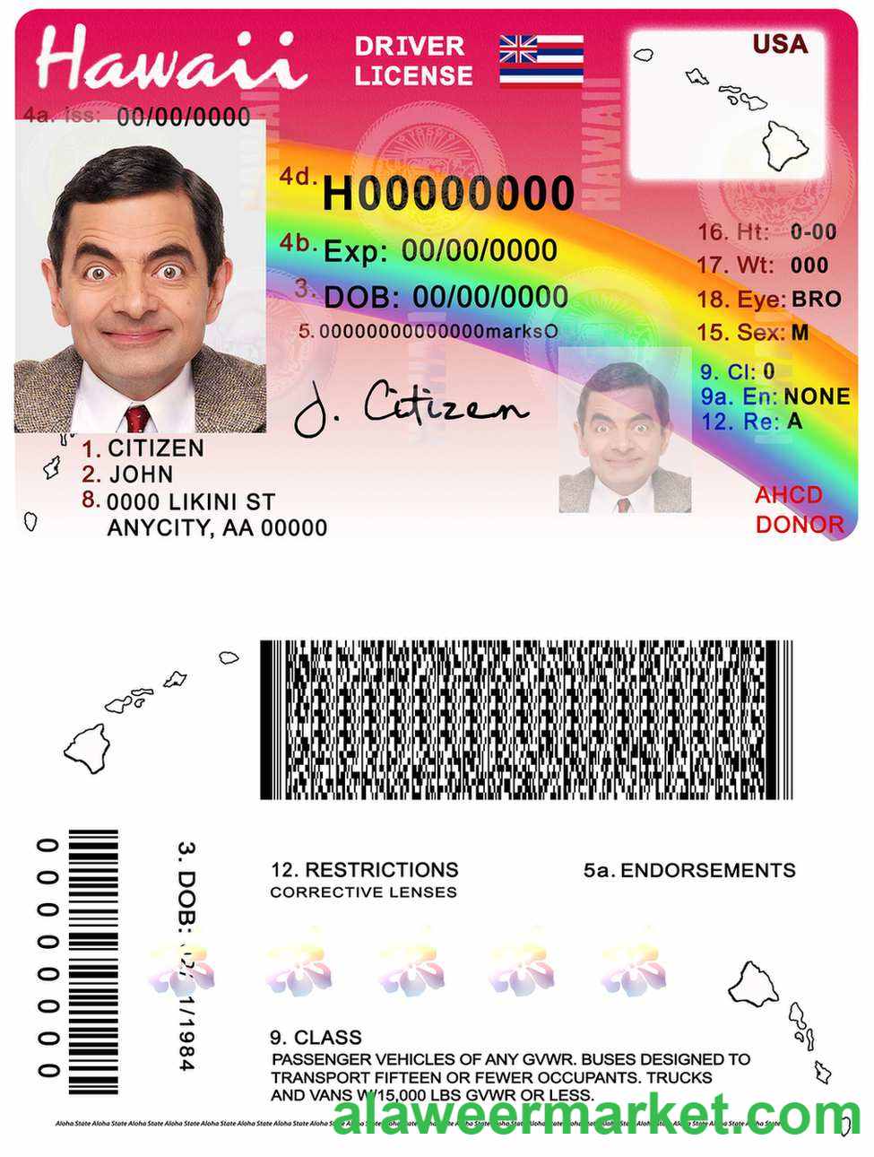 Hawaii driving license